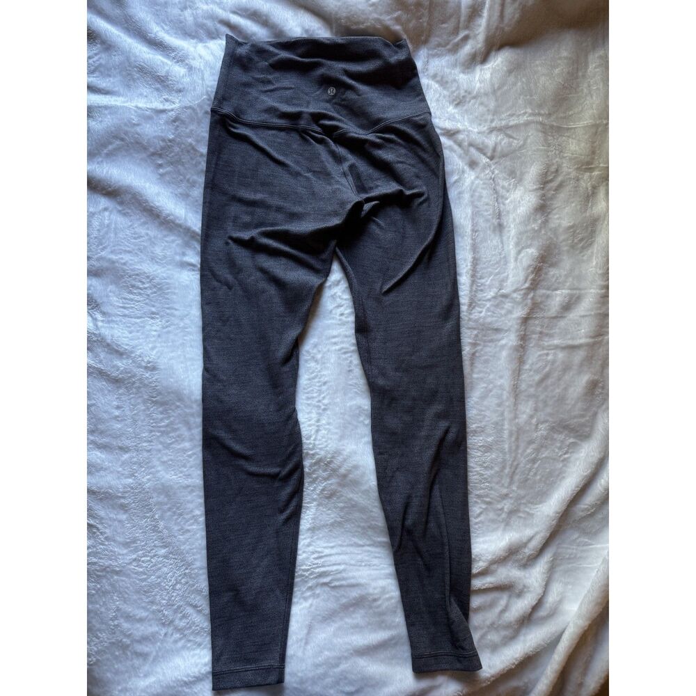 Lululemon Womens Size 8 Gray Full Length High Rise Thick Leggings Pants